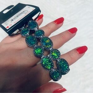 Green Opal Women's Silver Bracelet